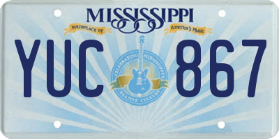 MS license plate YUC867