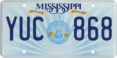 MS license plate YUC868