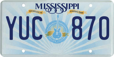 MS license plate YUC870