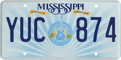 MS license plate YUC874