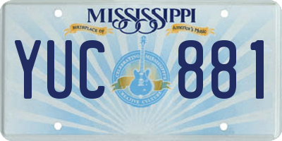MS license plate YUC881