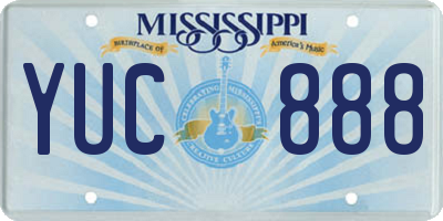 MS license plate YUC888
