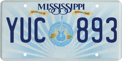 MS license plate YUC893