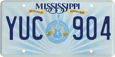 MS license plate YUC904