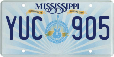 MS license plate YUC905