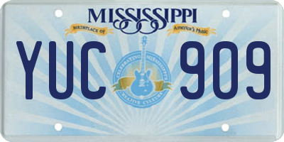 MS license plate YUC909