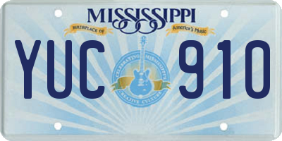 MS license plate YUC910