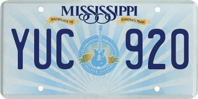 MS license plate YUC920