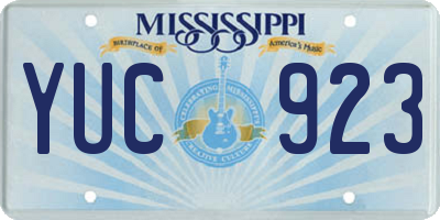 MS license plate YUC923