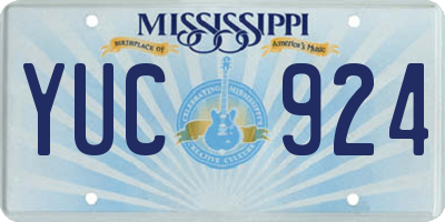 MS license plate YUC924