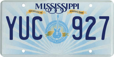 MS license plate YUC927