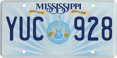 MS license plate YUC928
