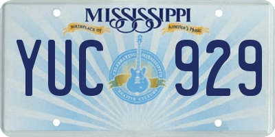 MS license plate YUC929