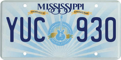 MS license plate YUC930