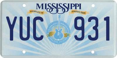 MS license plate YUC931