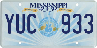 MS license plate YUC933