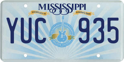 MS license plate YUC935