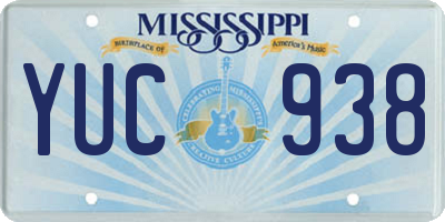 MS license plate YUC938