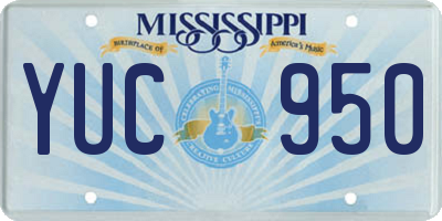 MS license plate YUC950