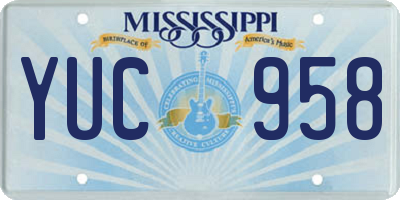 MS license plate YUC958