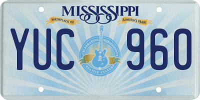 MS license plate YUC960