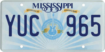 MS license plate YUC965