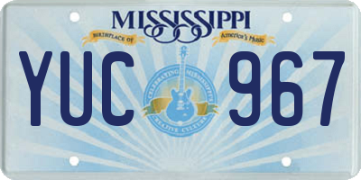 MS license plate YUC967
