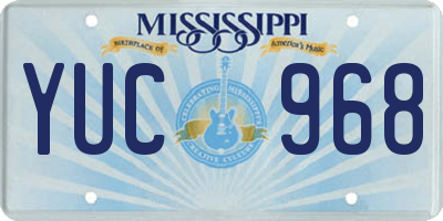 MS license plate YUC968