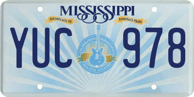 MS license plate YUC978