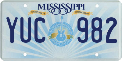 MS license plate YUC982