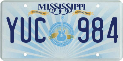MS license plate YUC984