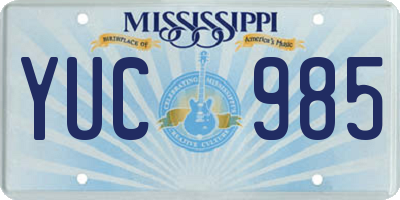 MS license plate YUC985