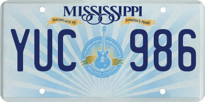 MS license plate YUC986