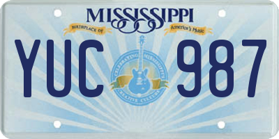 MS license plate YUC987