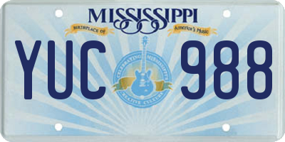 MS license plate YUC988