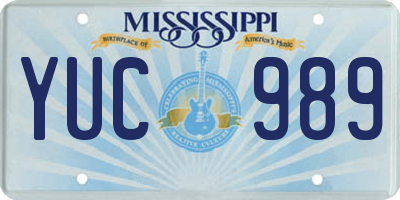 MS license plate YUC989