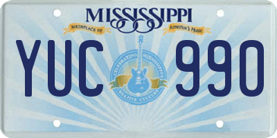 MS license plate YUC990