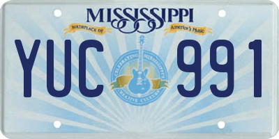 MS license plate YUC991