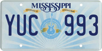 MS license plate YUC993