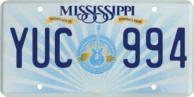 MS license plate YUC994