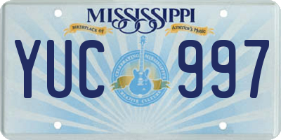 MS license plate YUC997