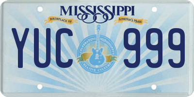 MS license plate YUC999