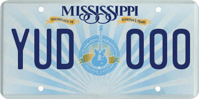 MS license plate YUD000