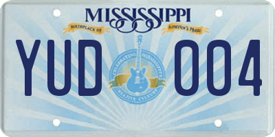MS license plate YUD004