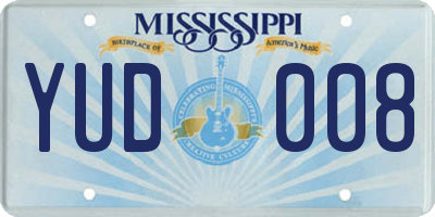MS license plate YUD008