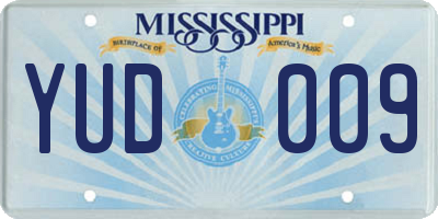 MS license plate YUD009