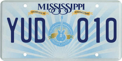 MS license plate YUD010