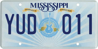 MS license plate YUD011