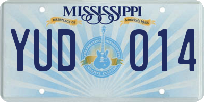 MS license plate YUD014