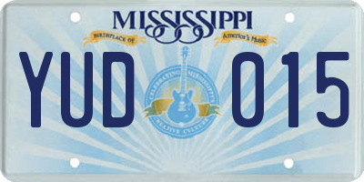 MS license plate YUD015